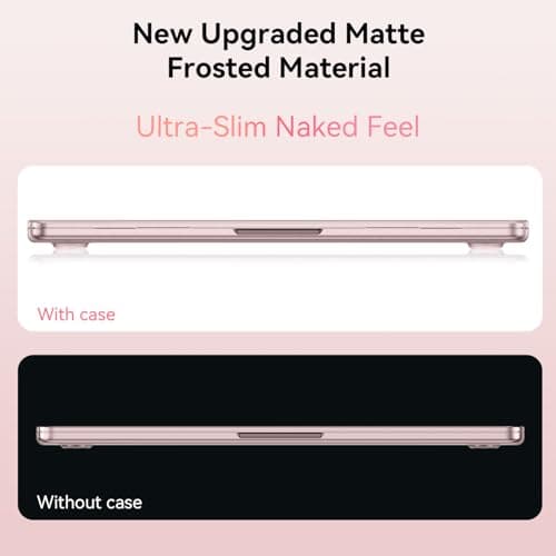 EooCoo for MacBook Neo Case 13 inch 2026 Model A3404, 100% Match Official Color, Anti-Fingerprint & Scratch & Crack, Sturdy Protective Hard Shell Cover Laptop Accessories, Blush Clear — view 5