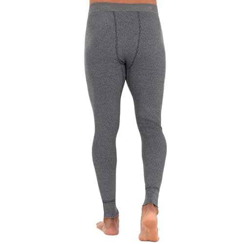 Fruit of the Loom Men's Recycled Premium Waffle Thermal Underwear Long Johns Bottom (1, 2, 3, and 4 Packs), Black/Greystone Heather, Medium — view 2