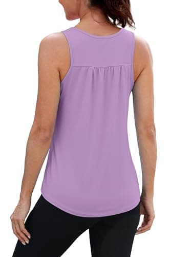 NIASHOT Workout Tank Tops for Women Racerback Loose Fit Yoga Top Sleeveless Gym Shirt Running Athletic Tanks Pack, Purple, X-Large