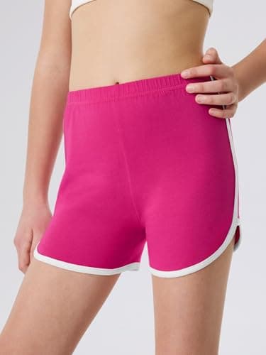 5 Pack Cotton Girls Shorts Toddler Girls Athletic Biker Running Shorts Dolphin Yoga Shorts for Kids Mixed Color A 6-7Y — view 4
