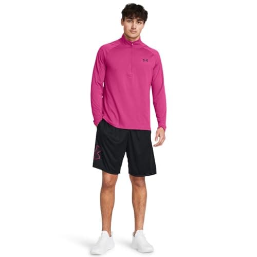 Under Armour Men's Tech Graphic 10" Shorts, (019) Black / / Astro Pink, Small — view 2