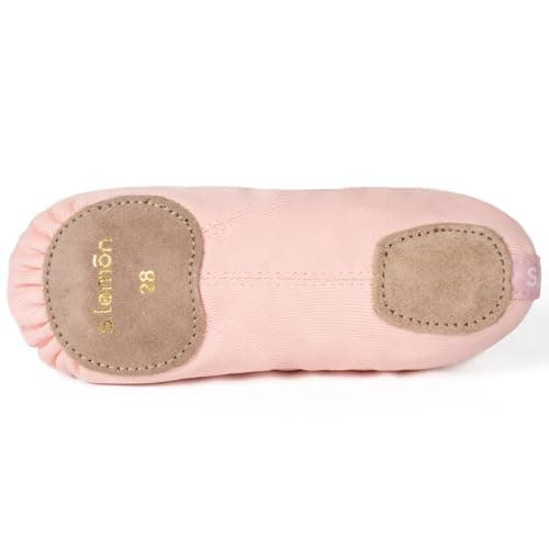s.lemon Ballet Shoe for Girls,Stretch Canvas Split Sole Ballet Dance Shoes Slippers Flats Pink 33 — view 3