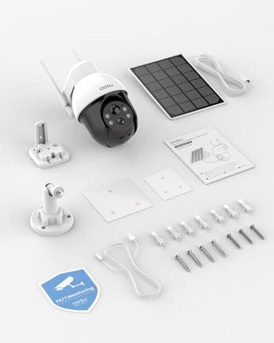AOSU 3K/5MP Solar Security Cameras Wireless Outdoor, WiFi Camera Surveillance Exterieur for Home Security, Panoramic PTZ, Auto Tracking, Human/Vehicle Detection, Night Vision (2 Pack), SolarCam D1 SE — view 7