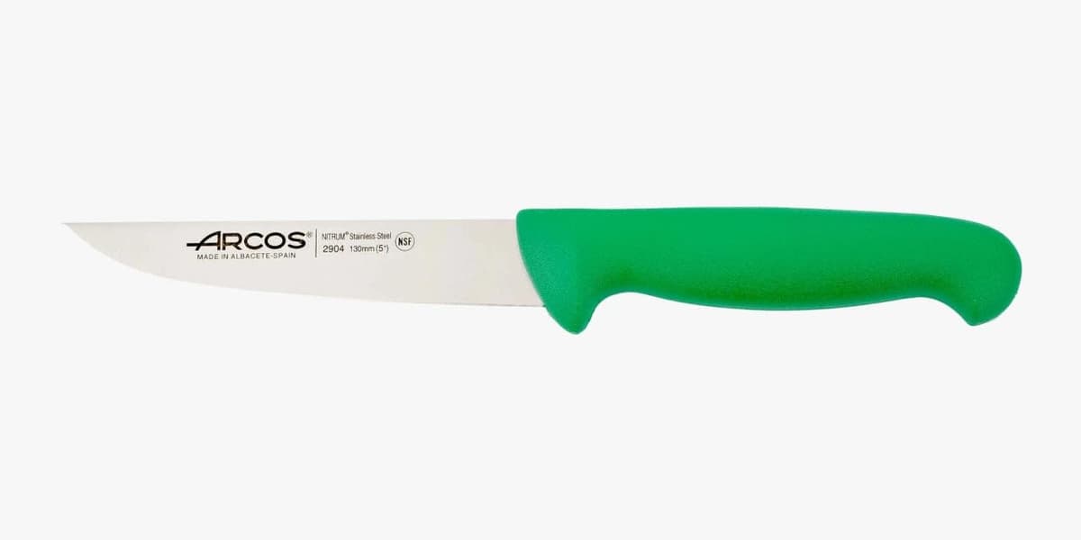 Arcos Serie 2900 - Cuchillo Santoku con Alveolos - Hoja de Acero Inoxidable Nitrum de 180 mm - Mango inyectado en Polipropileno Color Rojo — view 47