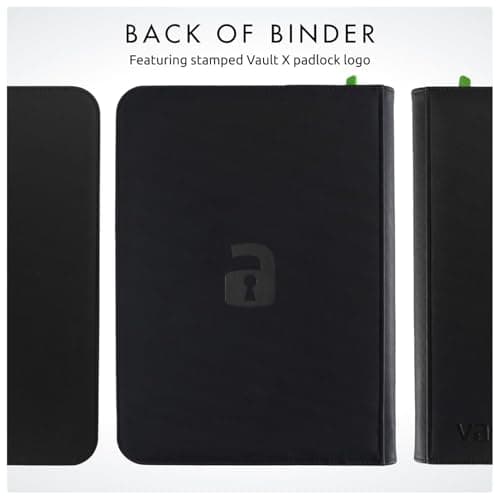Vault X 9 Pocket Zip Binder, 360 Cards, Exo-Tec Material, 20 Side-Loading Pages (Black) — view 8