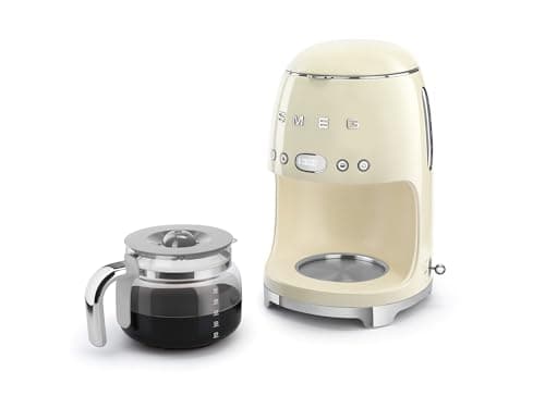 Smeg 50's Retro Style Aesthetic Drip Coffee Machine with 10 Cup Glass Carafe, Auto Start Feature, Keep Warm Plate, and Two Coffee Strength Settings (Cream) — view 7