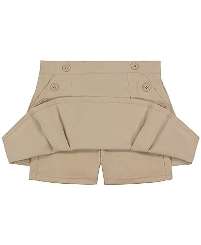 Nautica Girls School Uniform Pull-on with Undershorts, Poplin Style Button Pockets, Wrinkle & Fade Resistant Scooter Skirt, Khaki, 7 US — view 2
