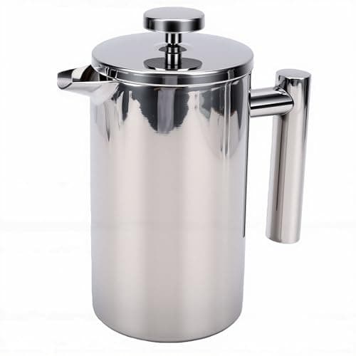 OEBUAFI 304 Stainless Steel French Press Coffee Maker, Insulated Double Wall Coffee Pot 600ml with Ergonomic Handle, for Hot Brewing — view 2