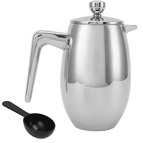 Ycauty Stainless Steel French Press, U-Shape Double Layer Teapot for Home, Stainless Steel French Press Coffee Maker for Coffee Lovers (350ml) — view 5