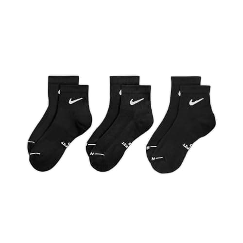 Nike Everyday Plus Ankle (3 Pairs), Multi-Color, Large