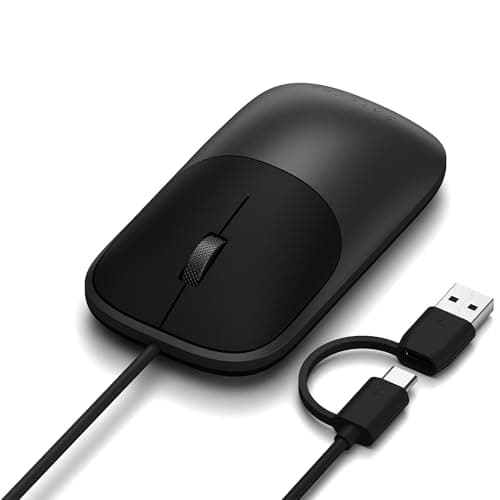 Satechi Slim LX Wired Mouse, Aluminum Design with USB-C Connectivity, Quiet Click Performance, Designed for Mac and PC Setups, Space Black