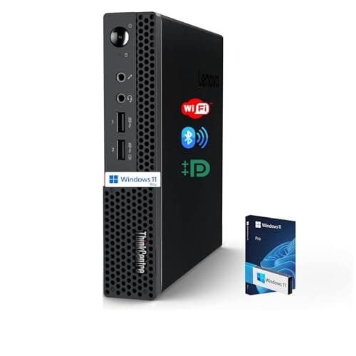 Lenovo Business Mini Desktop PC, AMD Processor, 4GB DDR4 RAM, 128GB PCIe SSD Drive, Dual Display Support, Wi-Fi, Bluetooth, USB & Ethernet Port, Windows 11 Pro, w/Keyboard & Mouse