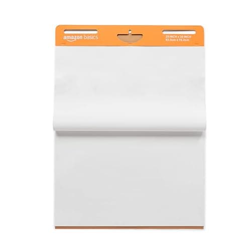 Amazon Basics Sticky Easel Pads for Presentations, Brainstorming, Classroom Use, Bleed-Resistant, Easy to Hang, 25 x 30 in, White, 2-Pack — view 4