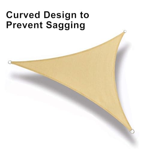 LOVE STORY 12' x 12' x 12' Triangle Sun Shade Sail Canopy UV Block Sunshade for Outdoor Patio Garden Backyard, Sand (We Make Custom Size) — view 5