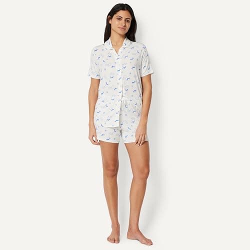 Amazon Essentials Women's x Sofia Grainge Mommy and Me Short Sleeve Pajama Set, Ivory Whales, Medium — view 4