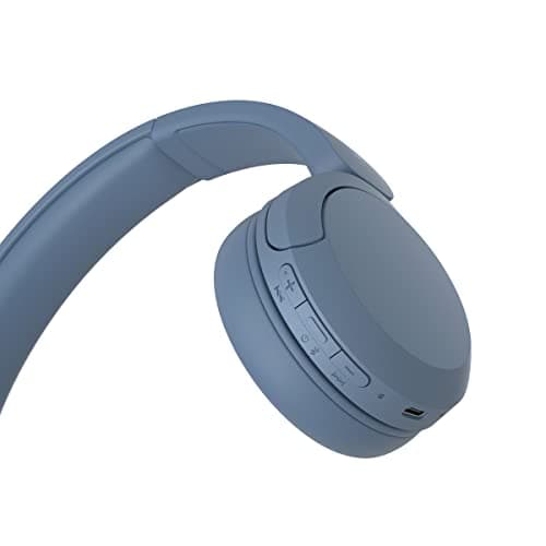 Sony WH-CH520 Wireless Headphones Bluetooth On-Ear Headset with Microphone and up to 50 Hours Battery Life with Quick Charging, Blue — view 5