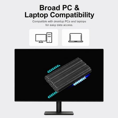 1TBPortable External Hard Drive,Ultra Slim Portable HDD,Type-C,External Hard Drive Compatible with PC, Mac, Laptop -Black — view 3