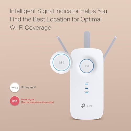 TP-Link AC1900 WiFi Range Extender RE550 | Dual-Band Wireless Repeater Amplifier w/Gigabit Ethernet Port | Up to 2200 Sq. Ft., 32 Devices | Internet Signal Booster | APP Setup | EasyMesh Compatible — view 6