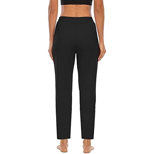 Lounge Pants for Women High Waist Straight Leg Yoga Joggers Lightweight Casual Athletic Workout Trousers with Pockets Sweatpants For Women Black XL — view 5