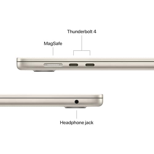 Apple 2025 MacBook Air 15-inch Laptop with M4 chip: Built for Apple Intelligence, 24GB Unified Memory, 512GB SSD Storage, Touch ID; Starlight - English Keyboard — view 3