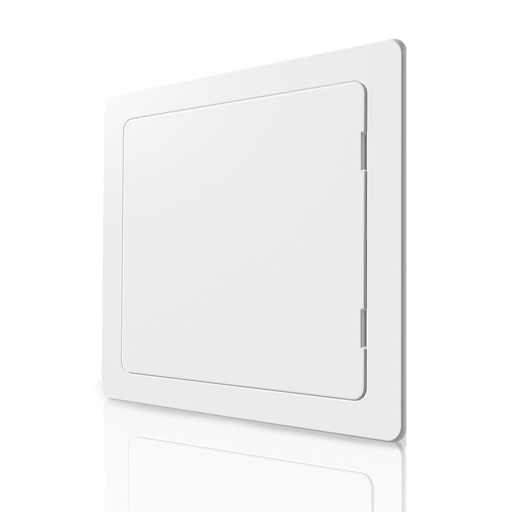 Plastic Access Panel 400x400 mm – Paintable Inspection Hatch for Wall & Ceiling – Fuse Box Cover, Conceals Wires & Pipes – Flush Fit Easy-Install Access Door – Durable White Plastic