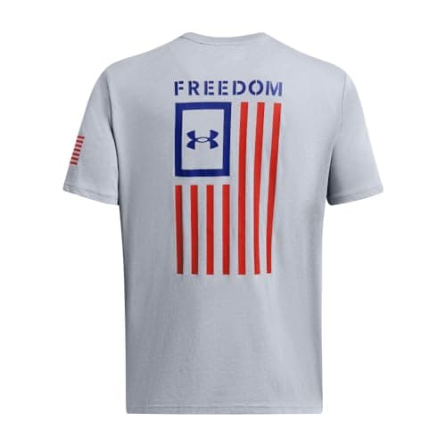 Under Armour Men's New Freedom Flag T-Shirt, (038) Steel Medium Heather/Red/Royal, X-Small — view 3