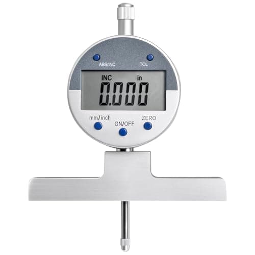 VEVOR Depth Gauge, Depth Micrometer Digital Electronic Indicator 0-22 inch Measuring Range, 0.0005" Resolution, Precision Unit Conversion with 4 Anvils, Measuring Tool for Groove, Step, Hole — view 8