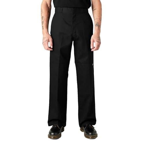 Dickies Mens Men's Loose Fit Double Knee Twill Work Utility Pants, Black, 42W x 32L US