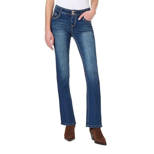 WallFlower Luscious Curvy Bootcut Jeans for Women Mid-Rise Insta Stretch Denim in Petite, Midsize, Plus Size, Juniors Jeans, Twinkle, 20 Plus — view 2