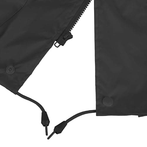 Pioneer Hi Vis Waterproof Lightweight Rainsuit - Work Safety Hooded Jacket and Bib Pants - Adjustable Pant Length - Black — view 15