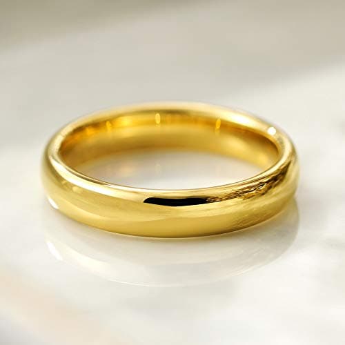 THREE KEYS JEWELRY Women Wedding Bands 4mm Gold Tungsten Carbide Ring with Jewels Domed Polished Infinity Unique for Her Size 5.5 — view 2