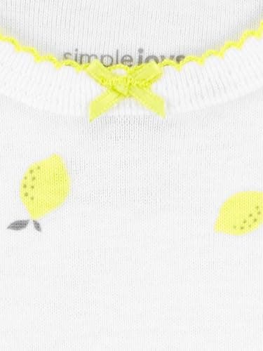 Simple Joys by Carter's Baby Girls' 6-Pack Short-Sleeve Bodysuit, Pink Dino, Floral, Mint, White, Gray, 0-3 Months — view 3