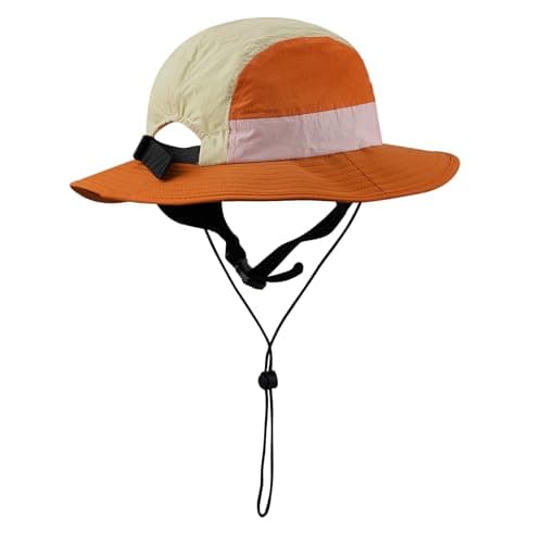 Clakllie Quick Dry Surf Bucket Hat with Chin Straps Sun Protection Cap Waterproof Fishing Sun Hat for Men Beach Hiking Hats,DCL1-Orange — view 2
