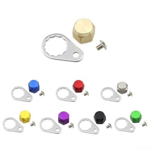 Baitcasting Reel Handle Screw Nut and Locking Cap Kit, Aluminum Alloy Crank Replacement for Daiwa For Abu Reel Repair Parts, Left Right Hand Anti Rust Hardware(Right Black)