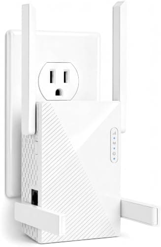 WiFi Extender Signal Booster New Gen 5X Faster Than Ever Signal Amplifier for Home, Longest Range Internet Boosters WiFi Repeater with Ethernet Port Coverage up to 10000 Sq. Ft (White)