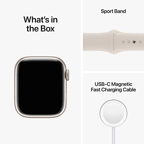Apple Watch Series 8 [GPS, 41mm] - Starlight Aluminum Case with Starlight Sport Band, S/M (Renewed) — view 5