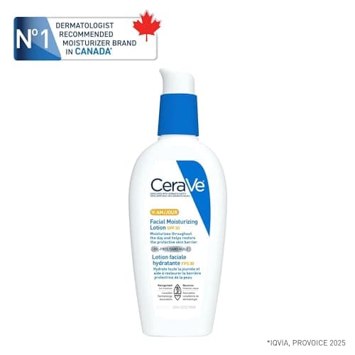 CeraVe Facial Moisturizer with SPF 30. Face Sunscreen Lotion with Hyaluronic Acid, Niacinamide & Ceramides for Women & Men. Oil-free, normal to dry skin. Verified Extended Use Date, Travel Size 89ML — view 6