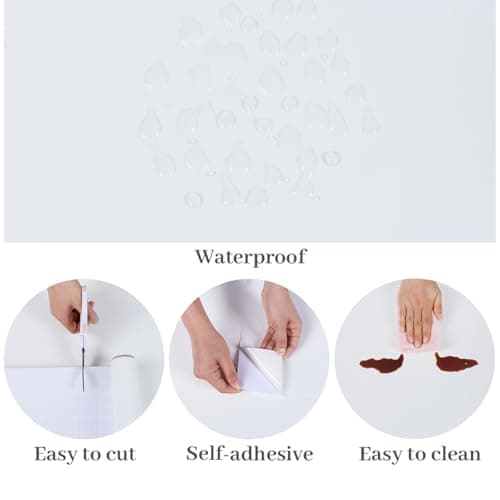 VaryPaper 32" x 118" Extra Wide Matte White Wallpaper Peel and Stick Countertops White Contact Paper for Cabinets Furniture Vinyl Wrap Waterproof Removable Adhesive Solid Color Wall Paper for Bedroom — view 5