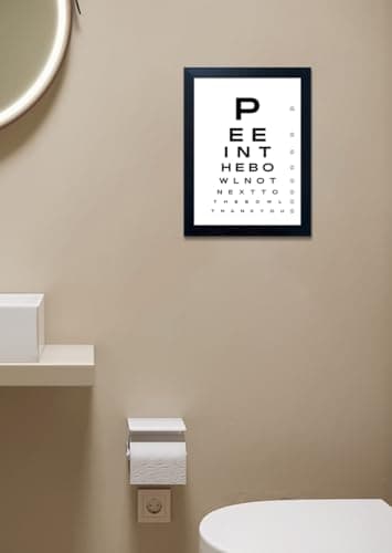Funny Bathroom Signs Framed Black and White Bathroom Wall Decor Eye Chart Wall Art Humor Canvas Print Poster Fun Toilet Decor — view 6