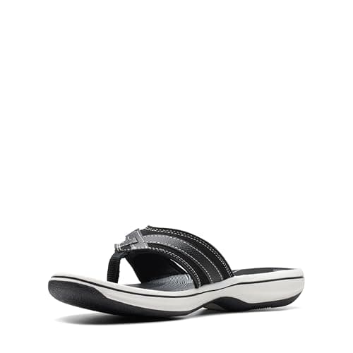 Clarks womens BREEZE SEA Flip Flops, Black, 8 US — view 4