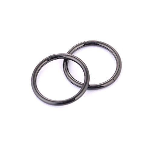 Afftiny Nose Rings Hoops Septum, Surgical Steel Seamless Clicker for Tragus Helix Conch Daith, Hypoallergenic, 20G/18G/16G, 6-12mm, Gold, Silver, Black, Rainbow, Rose Gold (Black, 2pcs-18G-12mm) — view 5
