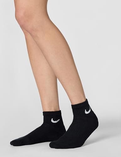 Nike Unisex Everyday Cushioned Training Ankle Socks (3 Pairs), Black/White, Small — view 3