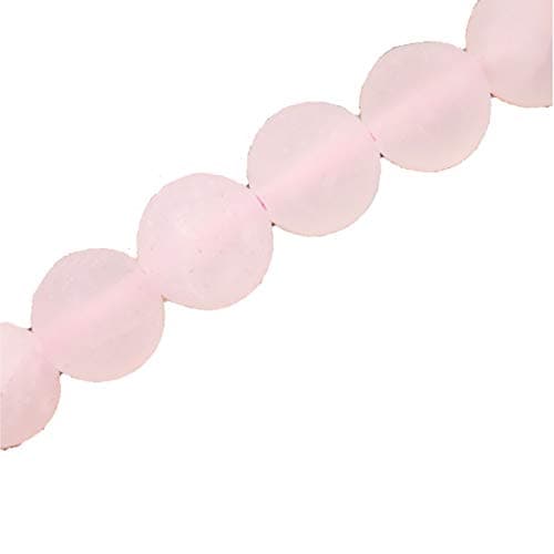 Matte Gemstone Beads for Jewelry Making, Sold per Bag 5 Strands Inside (Matte Rose Quartz, 4mm)