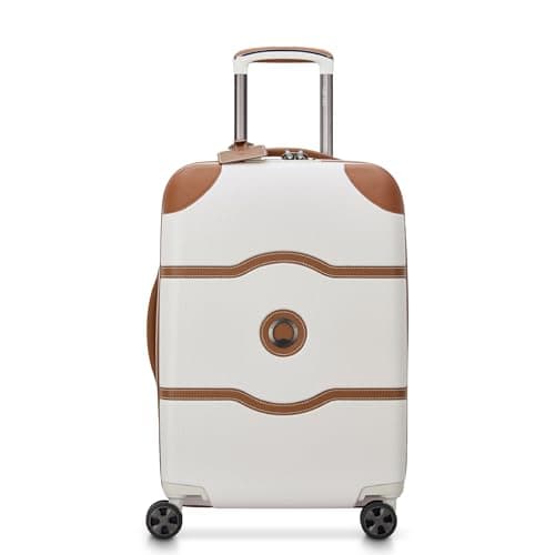 DELSEY PARIS Chatelet Air 2.0 Carry-On Plus Suitcase 20 Inch, Hardside Polycarbonate Luggage, Dual-Density Spinner Wheels, TSA Lock, USB Port, Angora
