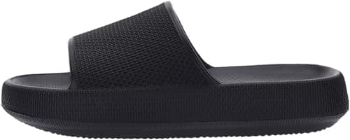 BRONAX Pillow Slippers for Women and Men | House Slides Shower Sandals | Cushioned Thick Sole 42-43 Black — view 2