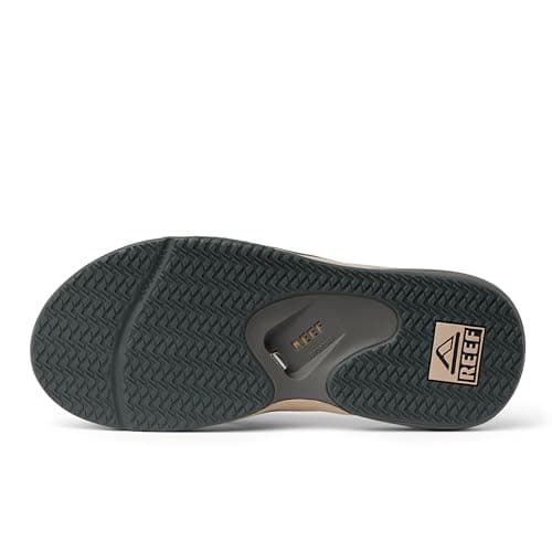 REEF Mens Cushion Fanning Flip Flop, Arch Support, Durable Outsole, Water Friendly, Tan/Grey, 12 — view 4
