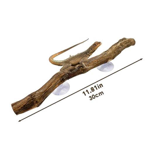 2 Pieces Snake Climbing Branch, Wood Reptile Bearded Dragon Branches Decor,Non Slip Habitat Decoration, Climbing Perch for Bearded Dragon, Gecko, Frogs, Snake Chameleons Spiders Terrarium — view 4