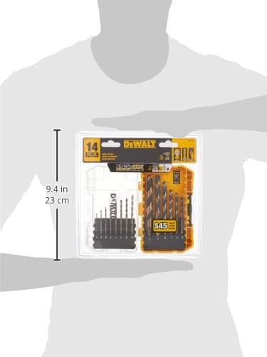DEWALT Drill Bit Set, 3-Flats Shank,14-Piece, 135 Degree Split Point, for Plastic, Wood and Metal (DWA1184) — view 7