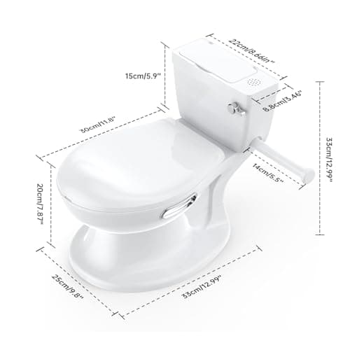 2-in-1 Toddler Potty Training Toilet with Real Flush Sound & Wipes Storage, Portable Non-Slip Baby Potty Chair with Built-in Paper Holder, Easy-Clean Potty Seat for Boys & Girls — view 5
