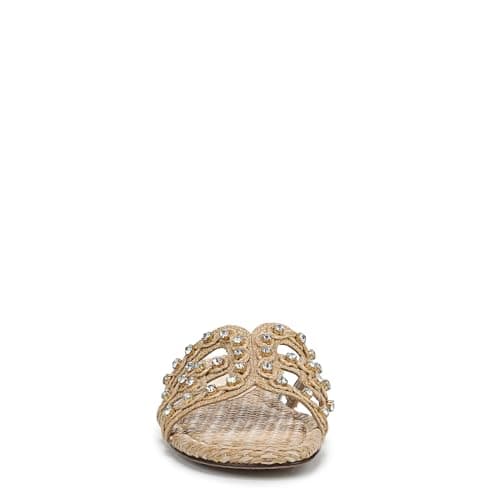 Sam Edelman Women's Bay Flat Sandal, Bleached Beechwood Jewel, 7.5